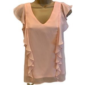 BCX Peach Chiffon Sleeveless Top S‎